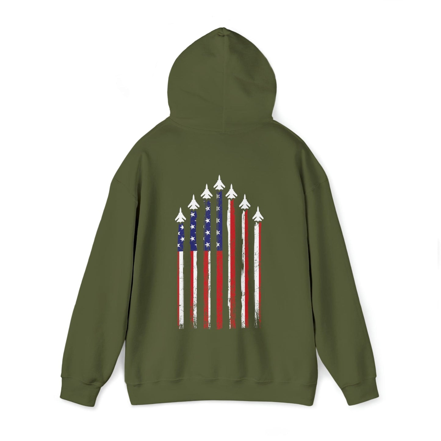 Hoodie Military Green / S Flag with Planes | US Air Force | Combat Pilots | Hooded Sweatshirt