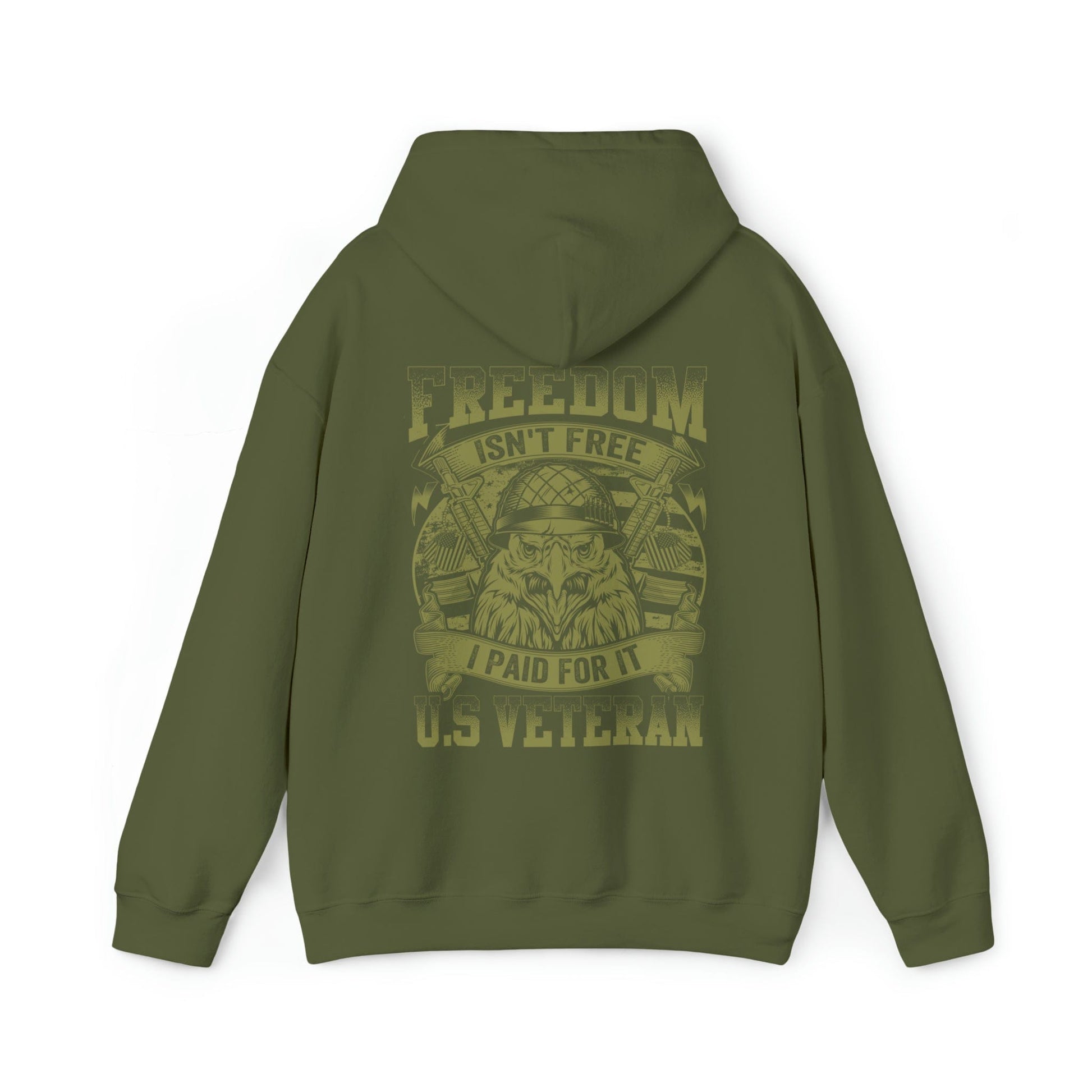 Hoodie Military Green / S US Veteran | Freedom Isn't Free | Hooded Sweatshirt