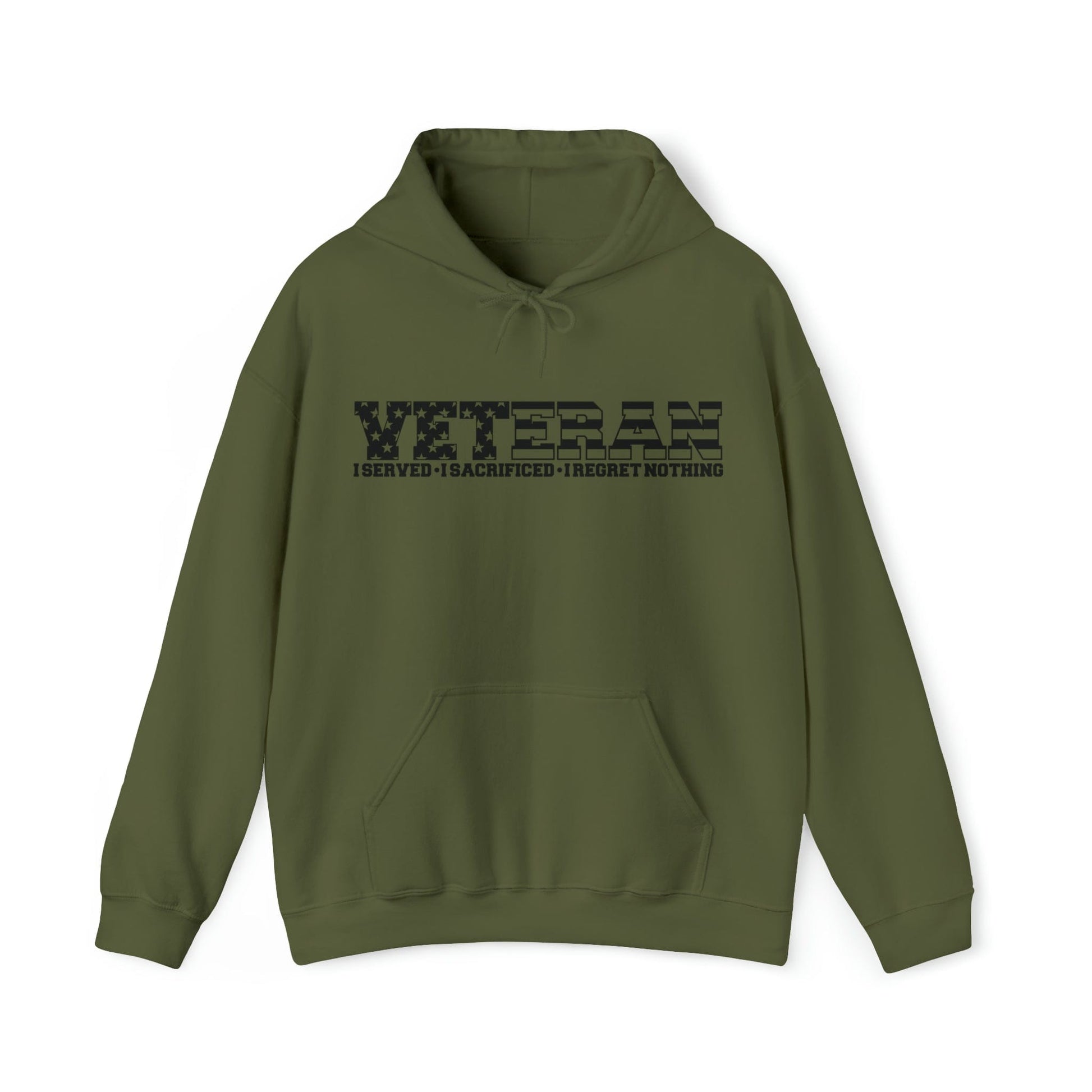 Hoodie Military Green / S Veteran | Served | Sacrificed | Hooded Sweatshirt