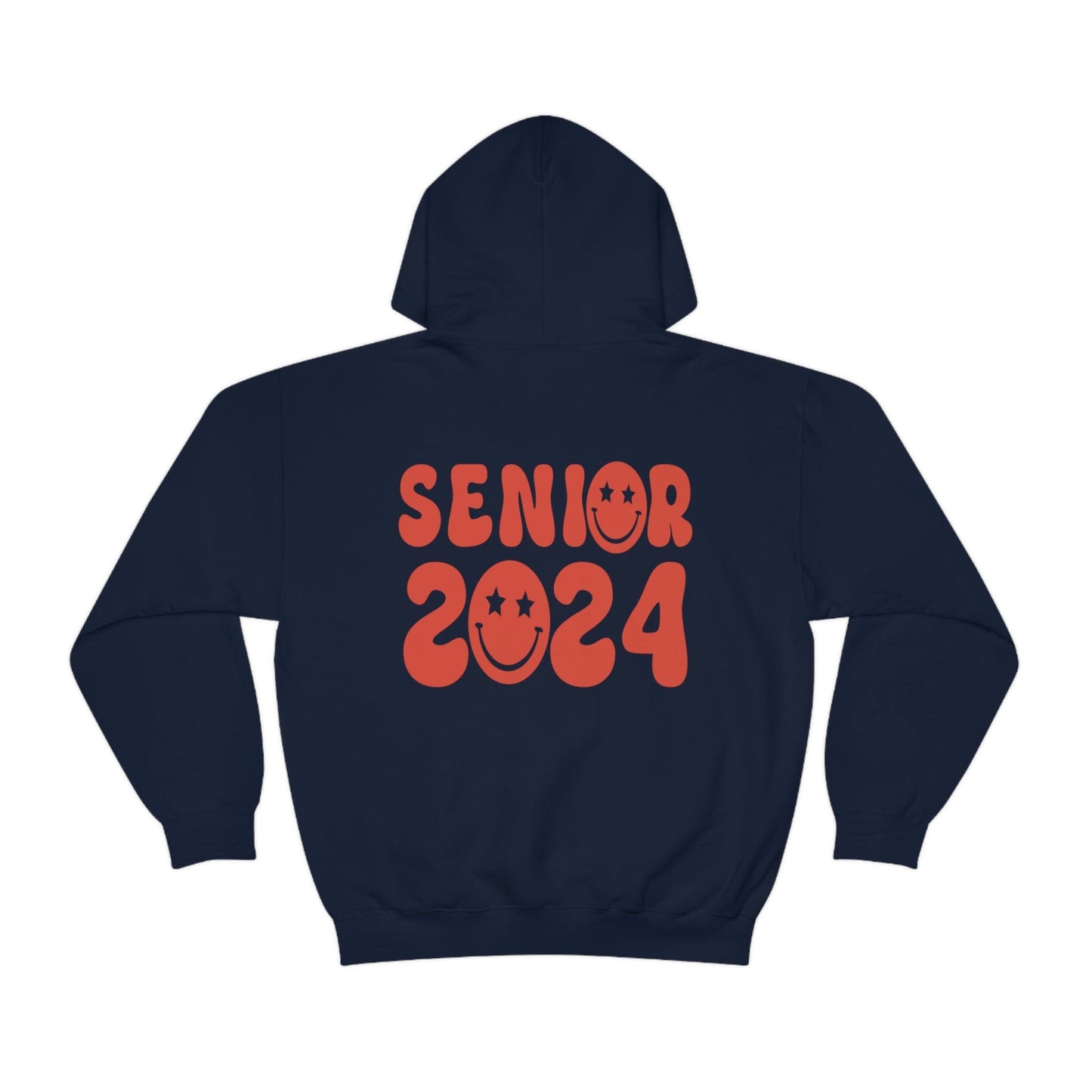 Hoodie Navy / S Senior | 2024 | Smiley Face | Retro | Heavy Blend™ Hooded Sweatshirt