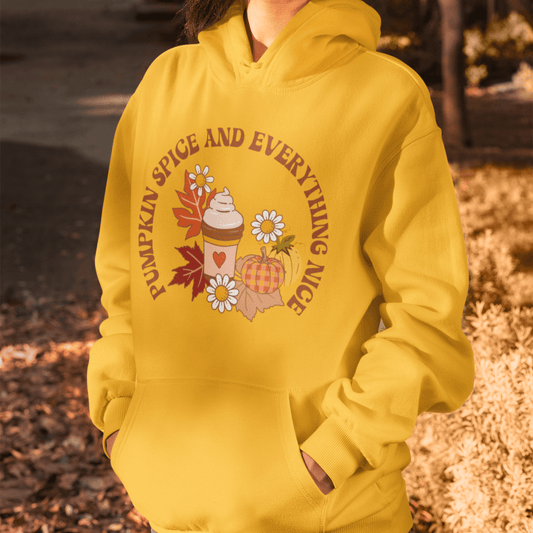 Hoodie Pumpkin Spice and Everything Nice | Retro | Hooded Sweatshirt