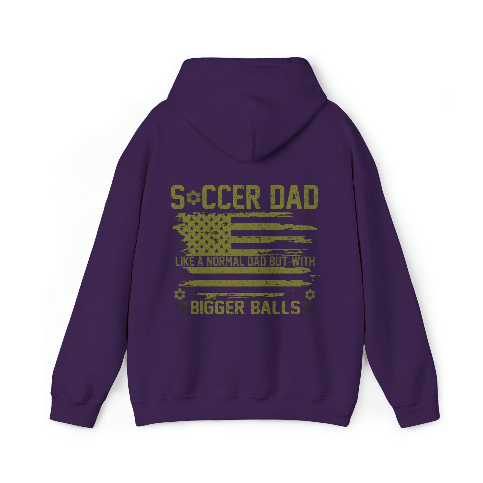 Hoodie Purple / S Soccer Dad | Bigger Balls | Patriotic | Hooded Sweatshirt