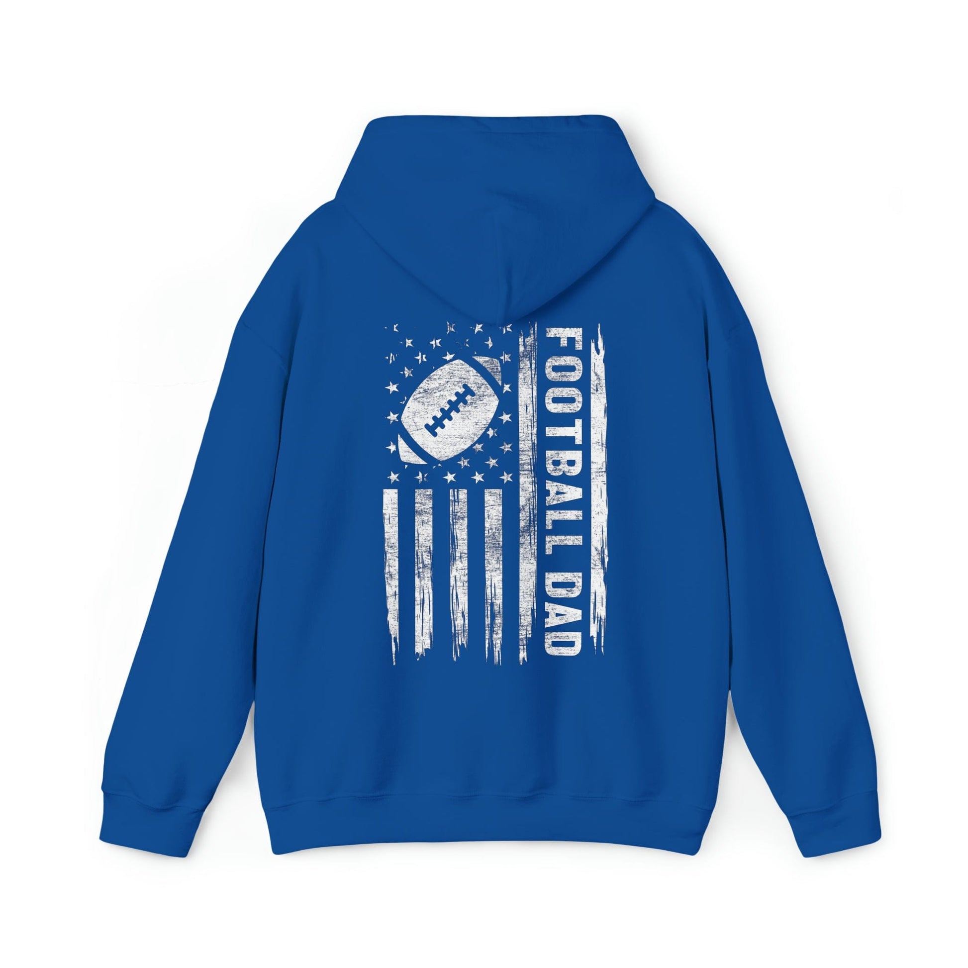 Hoodie Royal / S Football Dad | Patriotic | Hooded Sweatshirt