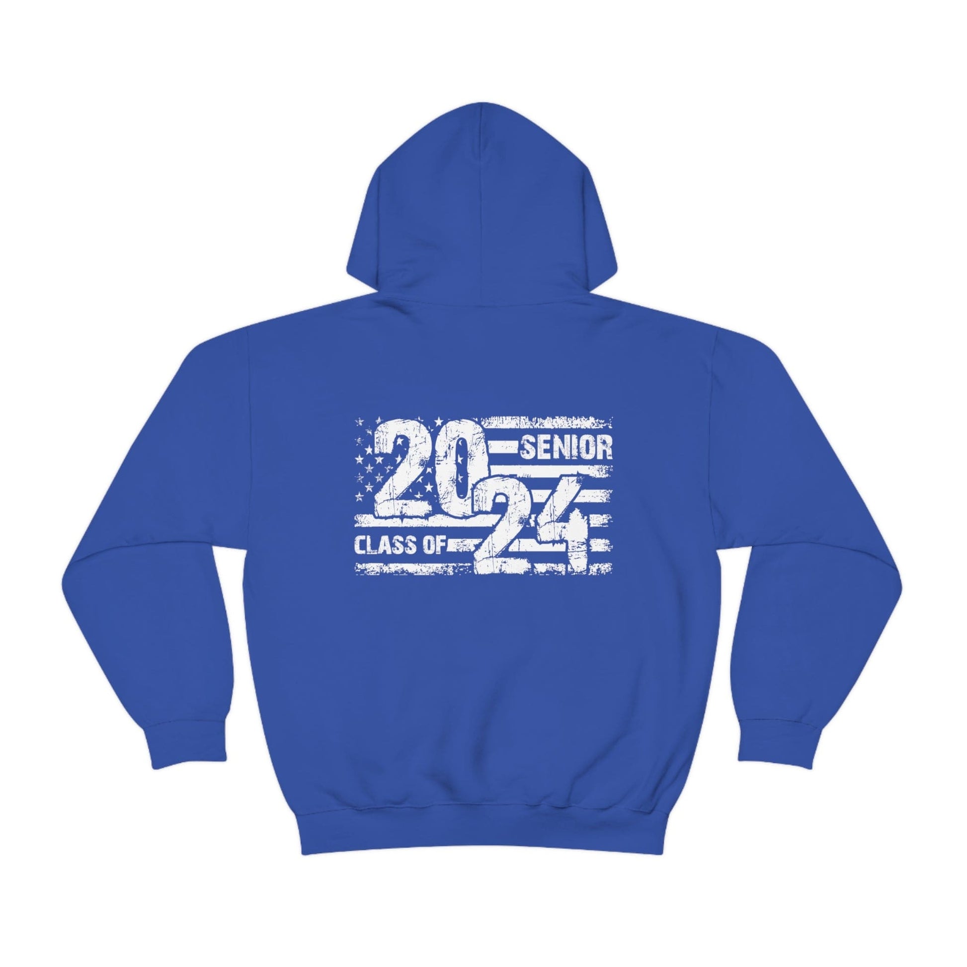 Hoodie Royal / S Senior Year | 2024 | Flag | Patriotic | Heavy Blend™ Hooded Sweatshirt