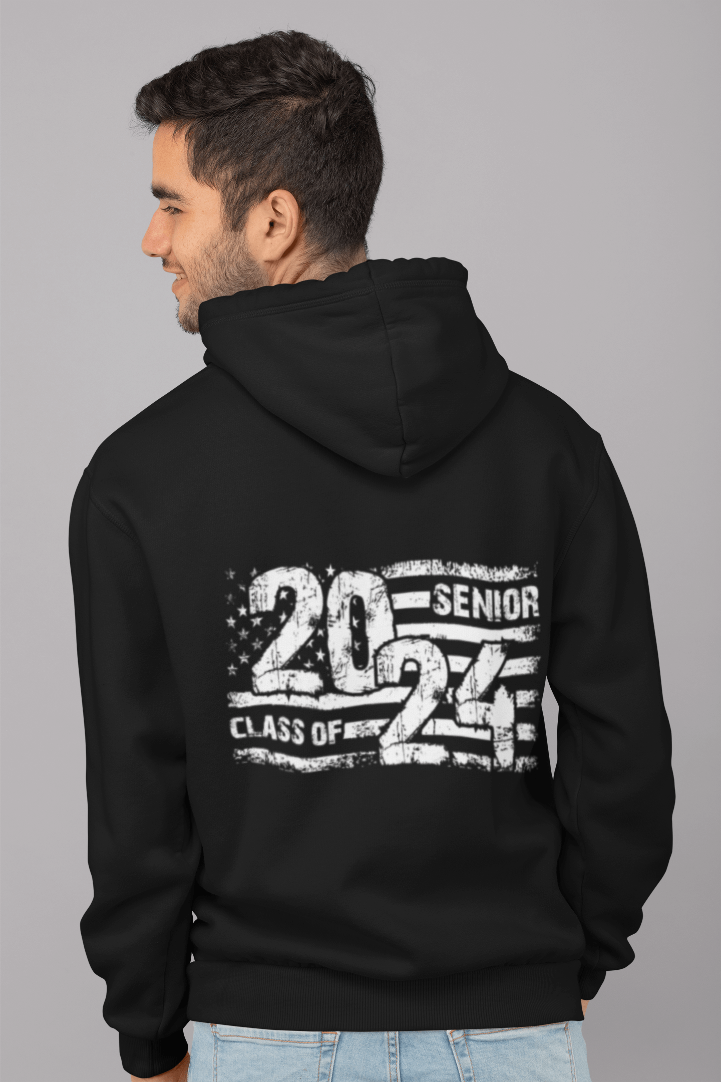 Hoodie Senior Year | 2024 | Flag | Patriotic | Heavy Blend™ Hooded Sweatshirt