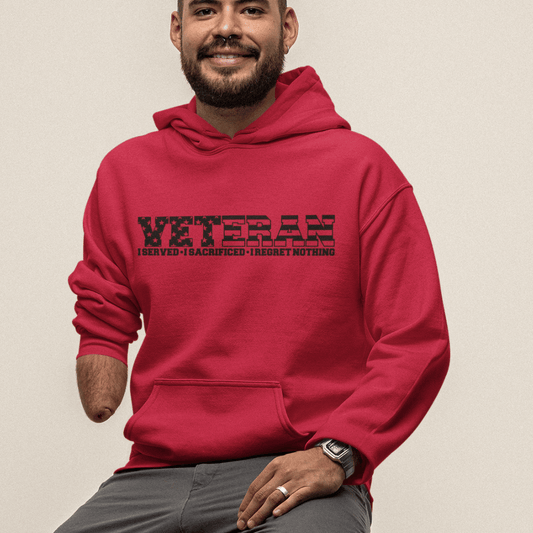 Hoodie Veteran | Served | Sacrificed | Hooded Sweatshirt