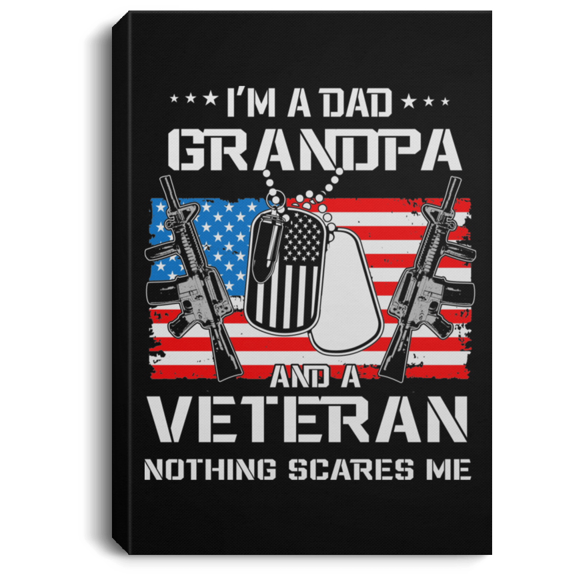 Housewares Black / 8" x 12" Dad | Grandpa | Veteran | Portrait Canvas .75in Frame | Various sizes and colors