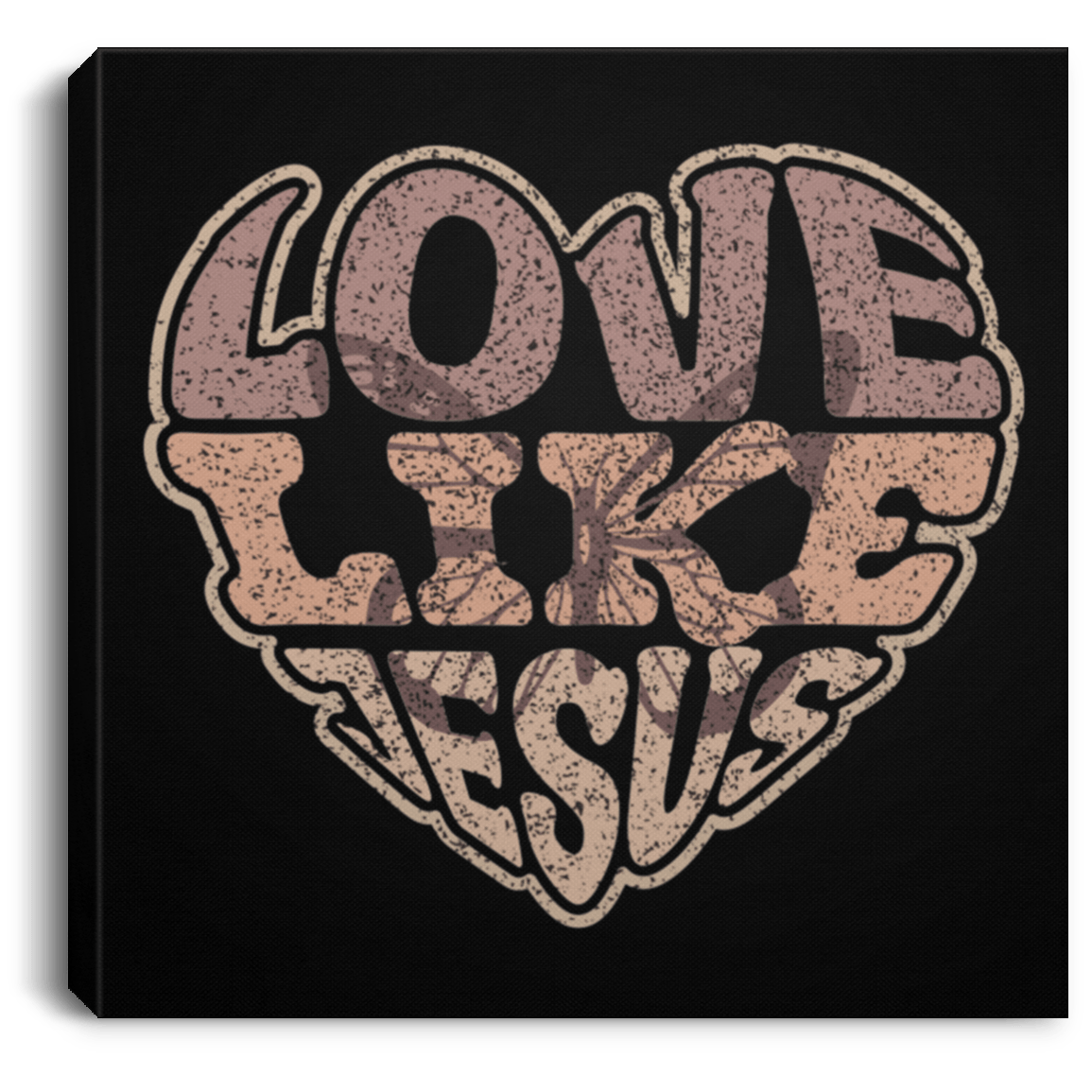 Housewares Black / 8" x 8" Love Like Jesus | Christian | Retro |  Square Canvas | Various sizes and colors