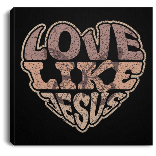 Housewares Black / 8" x 8" Love Like Jesus | Christian | Retro |  Square Canvas | Various sizes and colors