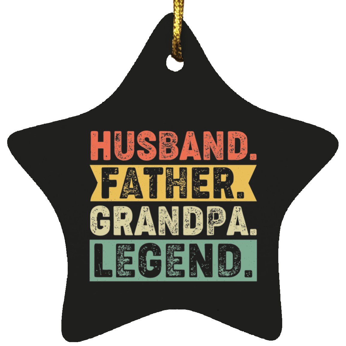 Housewares Black / One Size Husband Father Grandpa Legend | Star Ornament