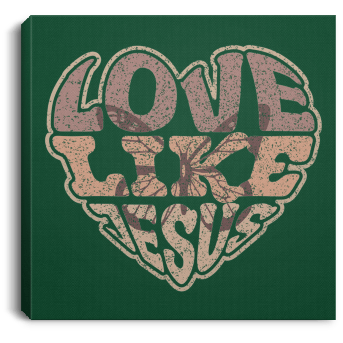 Housewares Forest / 8" x 8" Love Like Jesus | Christian | Retro |  Square Canvas | Various sizes and colors