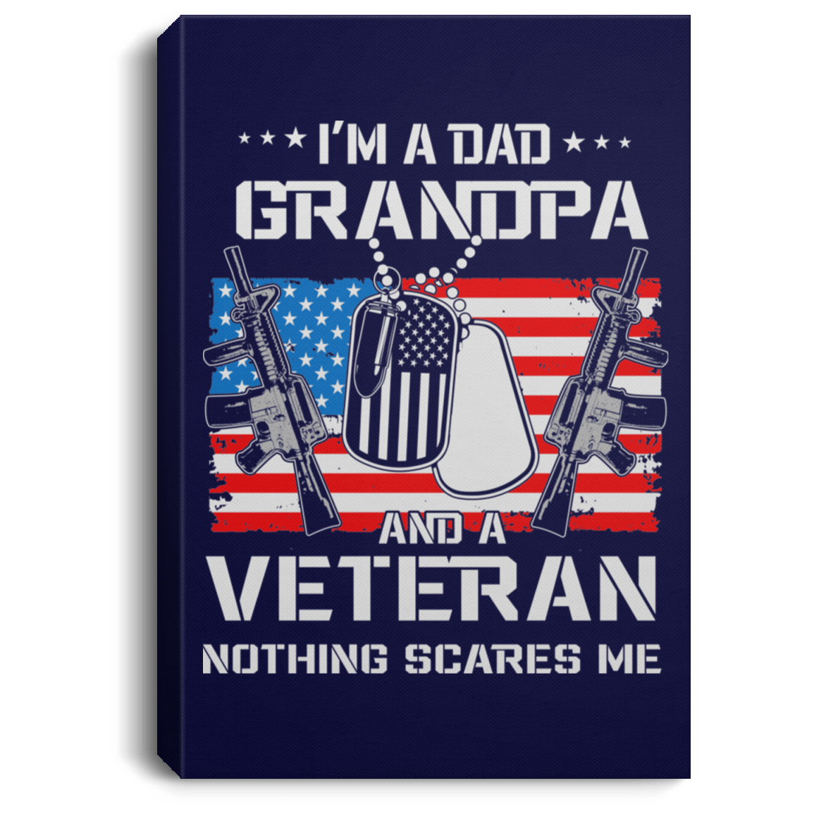 Housewares Navy / 8" x 12" Dad | Grandpa | Veteran | Portrait Canvas .75in Frame | Various sizes and colors