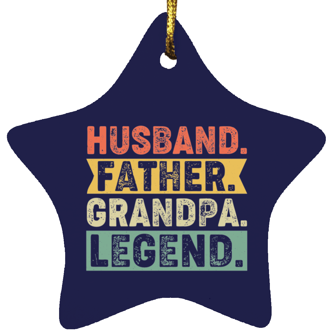 Housewares Navy / One Size Husband Father Grandpa Legend | Star Ornament