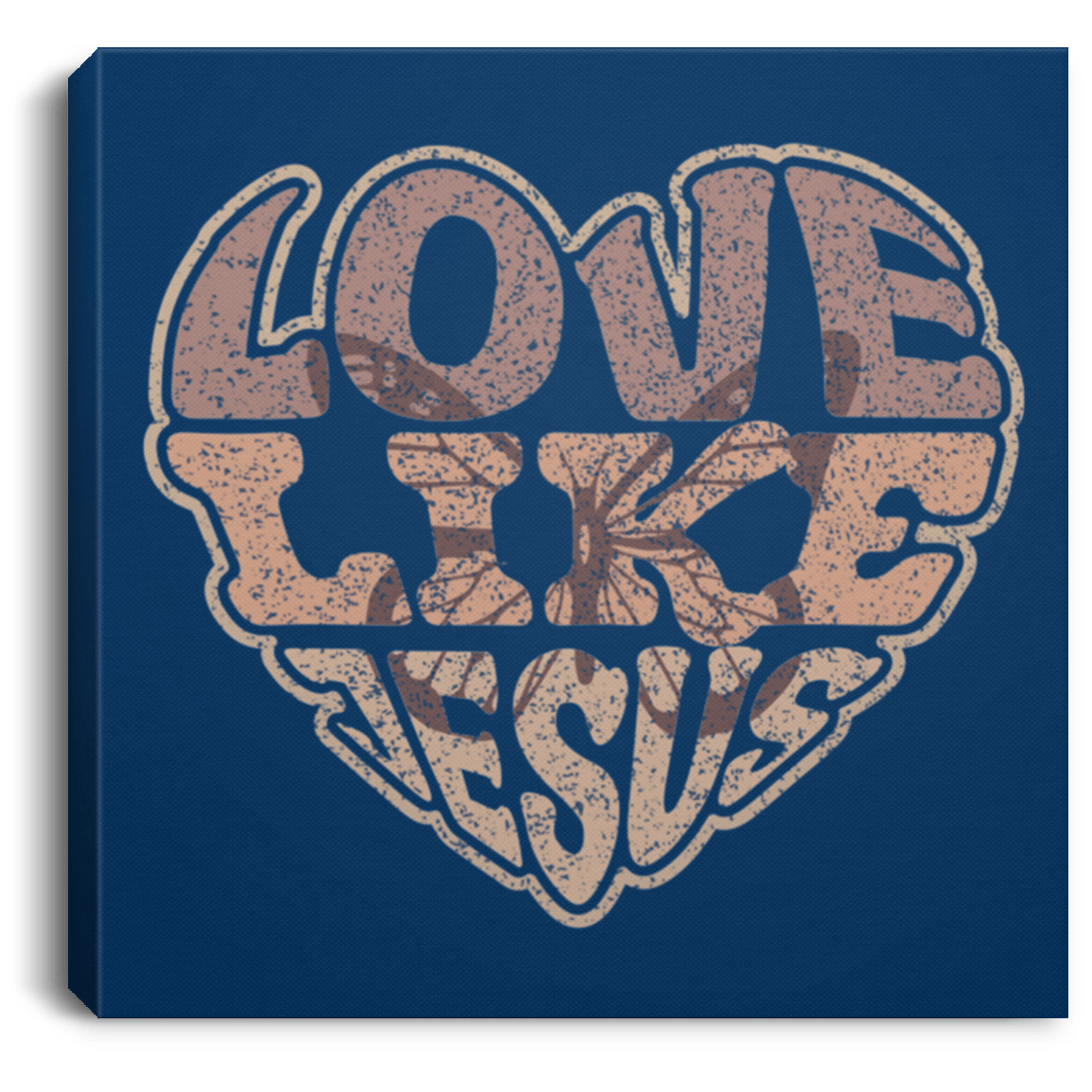 Housewares Royal / 8" x 8" Love Like Jesus | Christian | Retro |  Square Canvas | Various sizes and colors