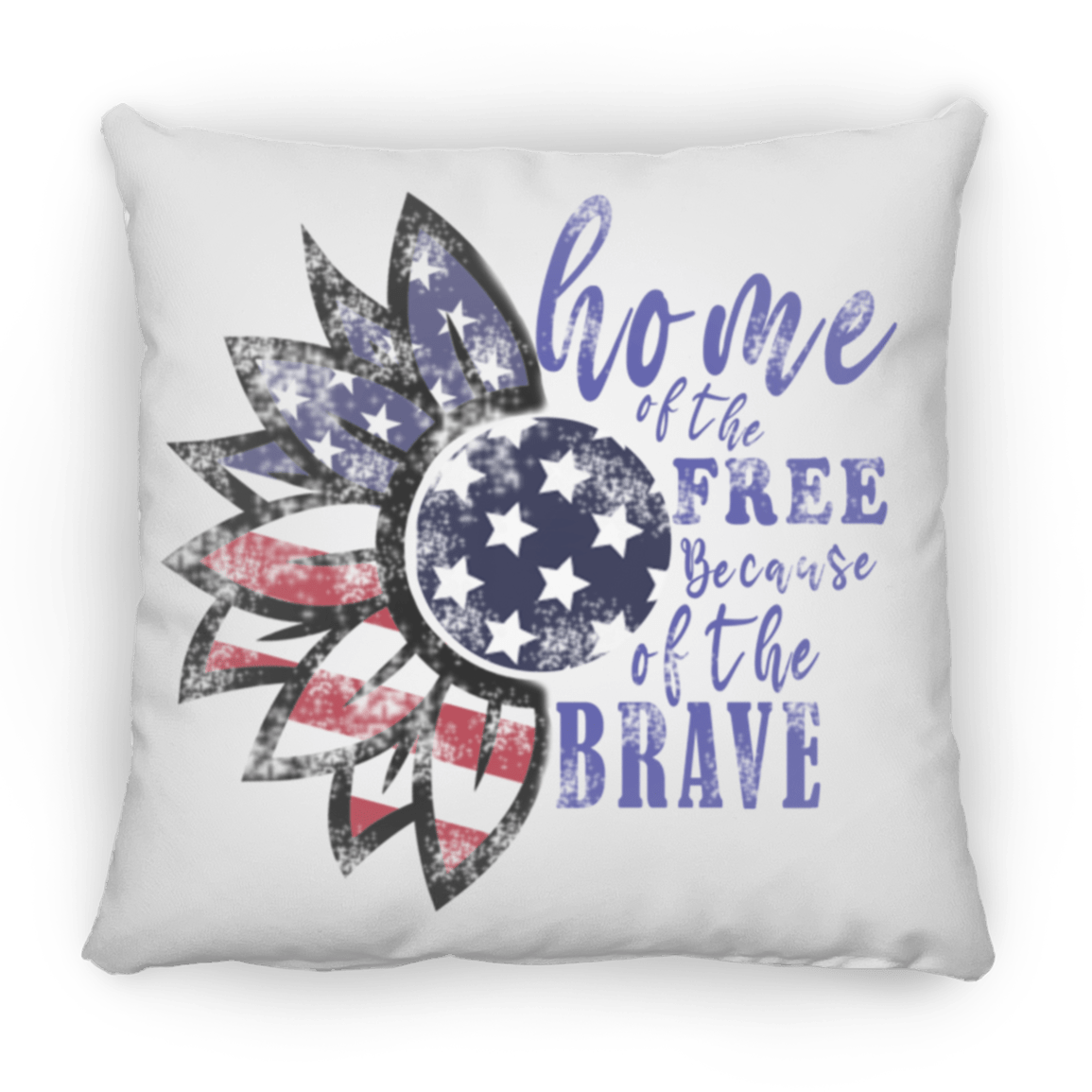 Housewares White / One Size Home of the Free Because of the Brave | Square Pillow