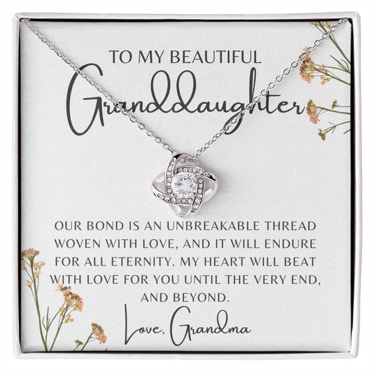 Jewelry To My Beautiful Granddaughter | From Grandma | Love Knot Necklace