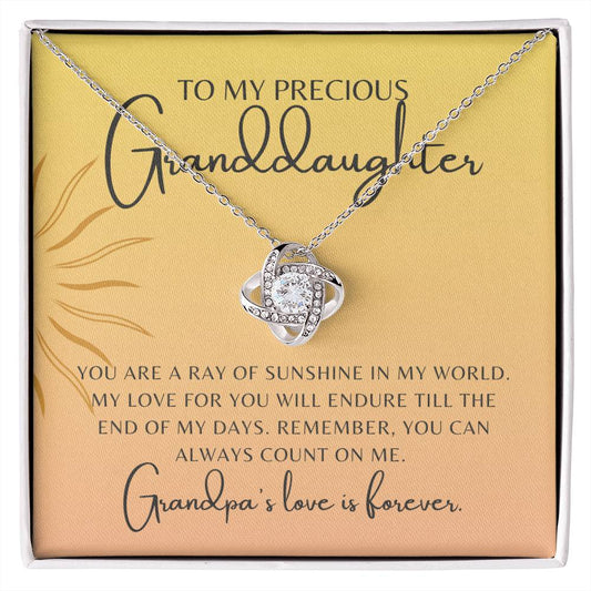 Jewelry To My Precious Granddaughter | Love Grandpa | Love Knot Necklace