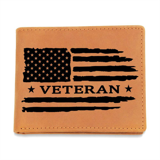 Jewelry Veteran Flag | Leather Bifold Wallet