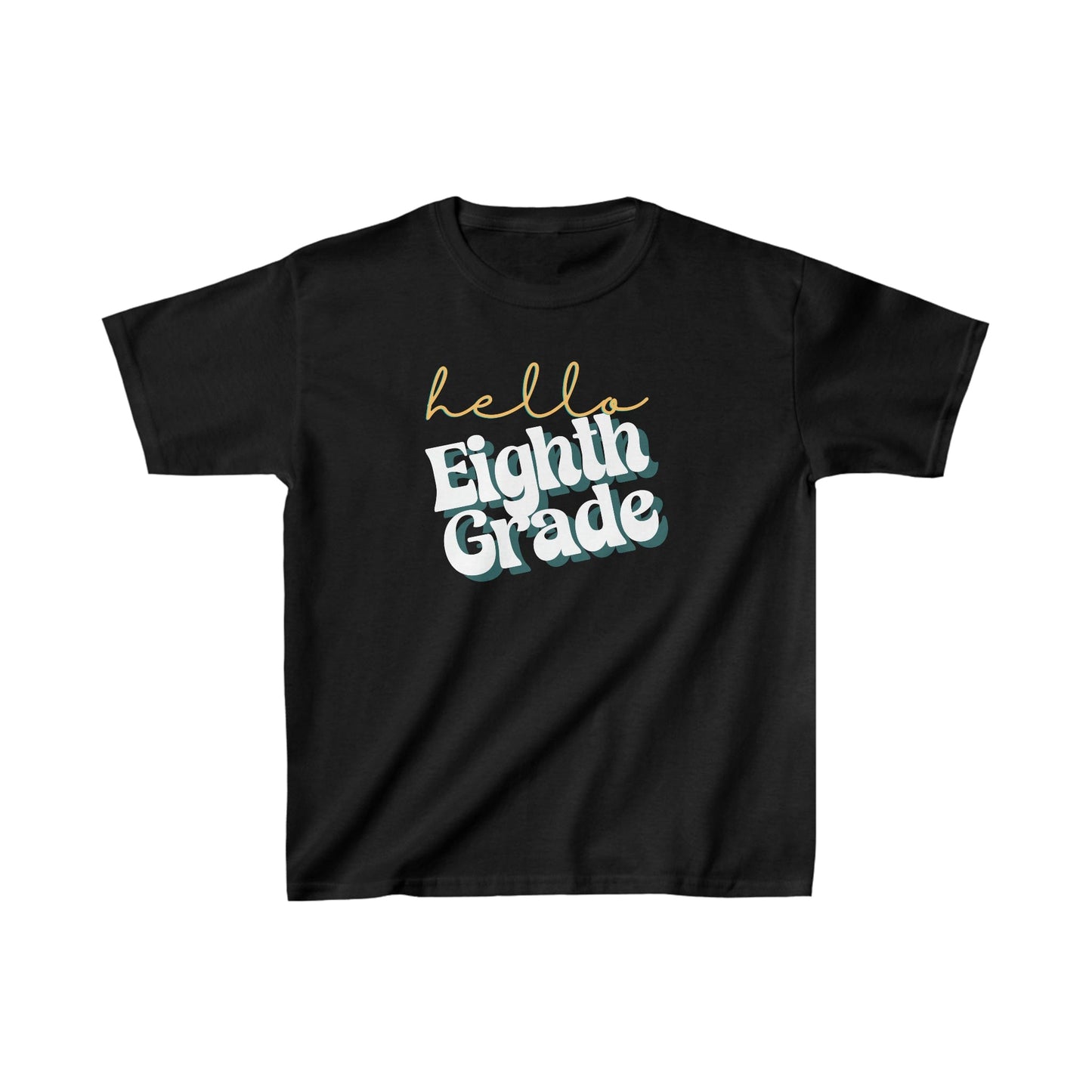 Kids clothes XS / Black Hello Eighth Grade | Retro | YOUTH Sizes | Cotton Tee