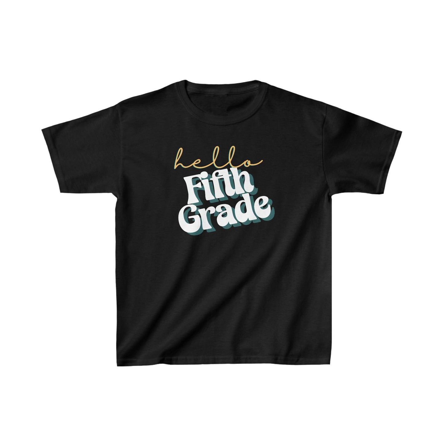 Kids clothes XS / Black Hello Fifth Grade | Retro | YOUTH Sizes | Cotton Tee