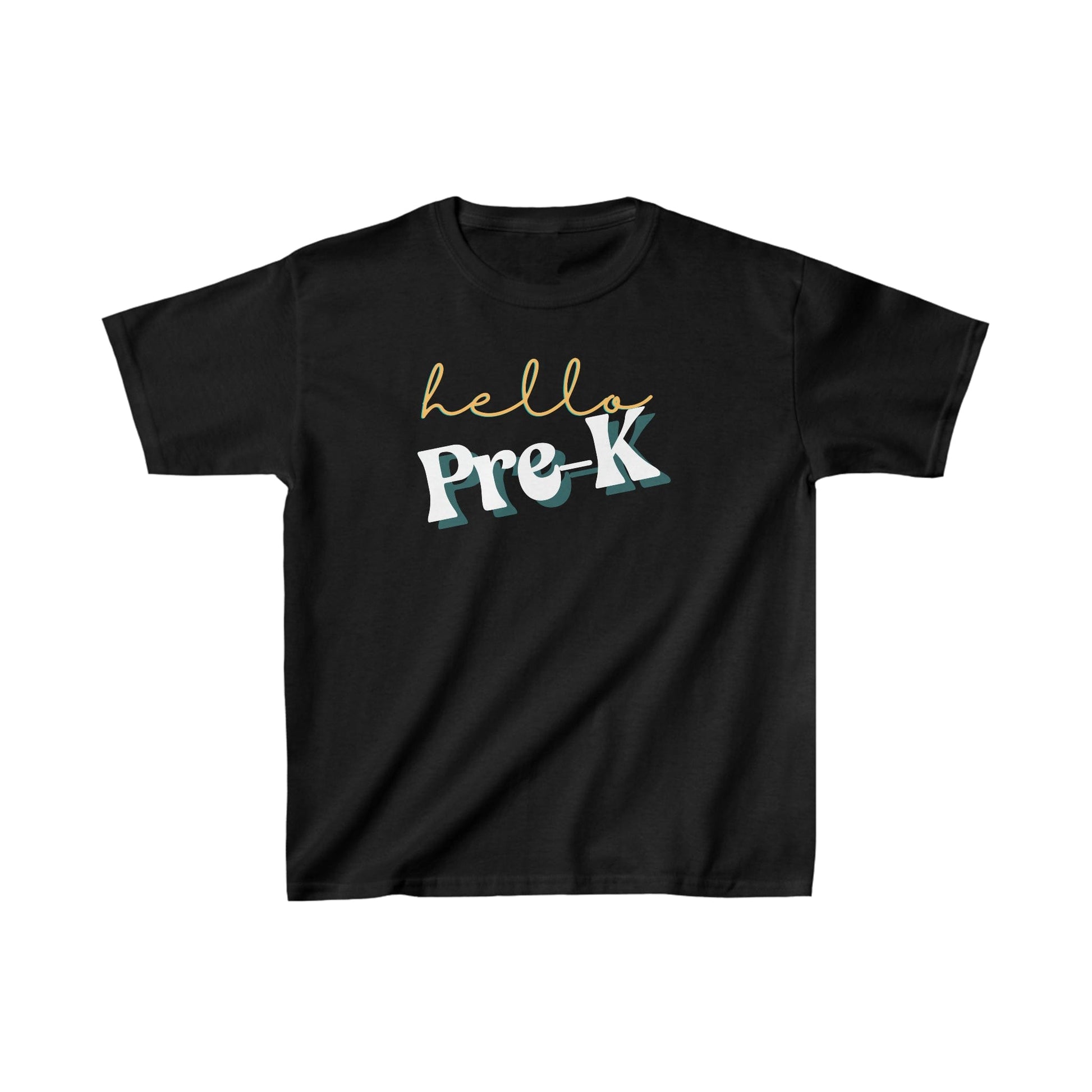 Kids clothes XS / Black Hello Pre-K | Retro | YOUTH Sizes | Cotton Tee