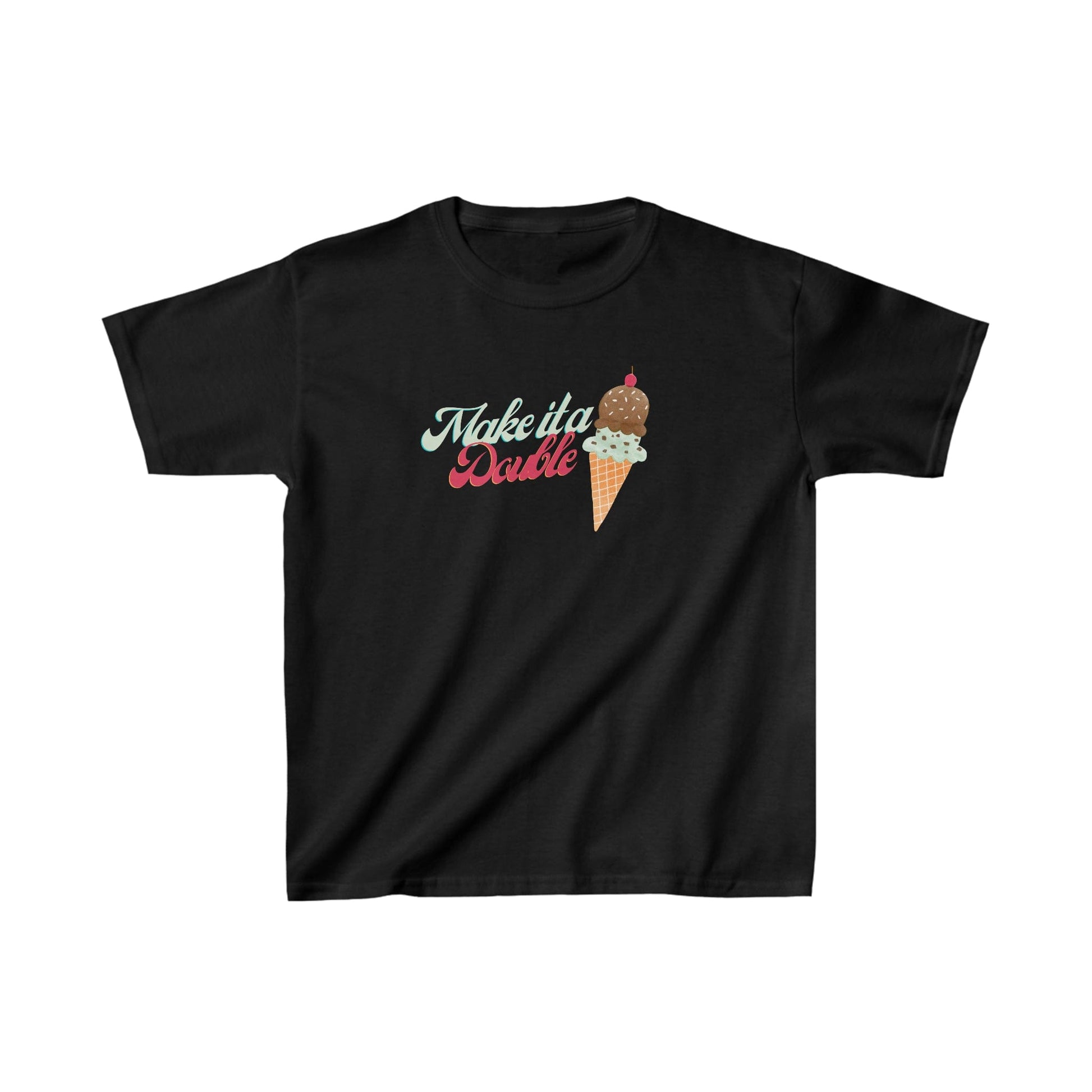 Kids clothes XS / Black Make It A Double | Ice Cream | Kids Heavy Cotton™ Tee