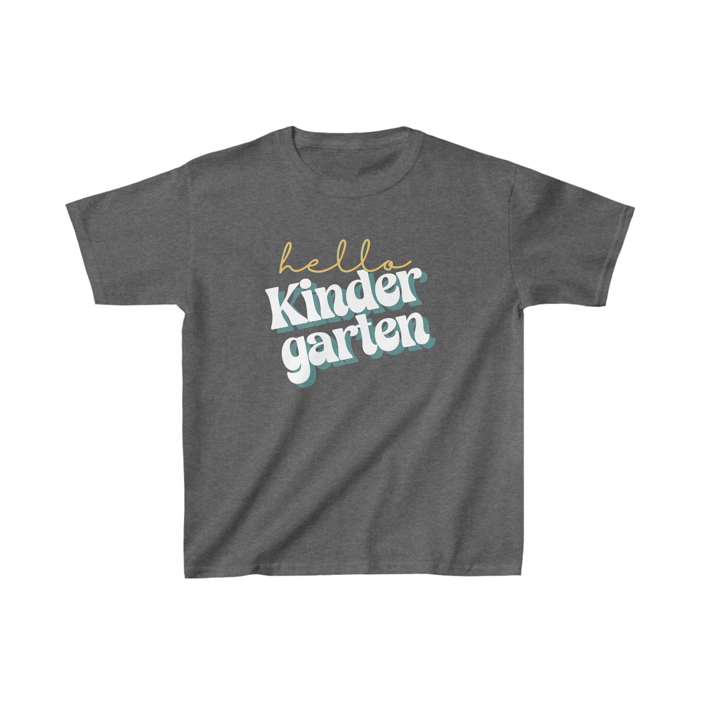 Kids clothes XS / Dark Heather Hello Kindergarten | Retro | YOUTH Sizes | CottonTee