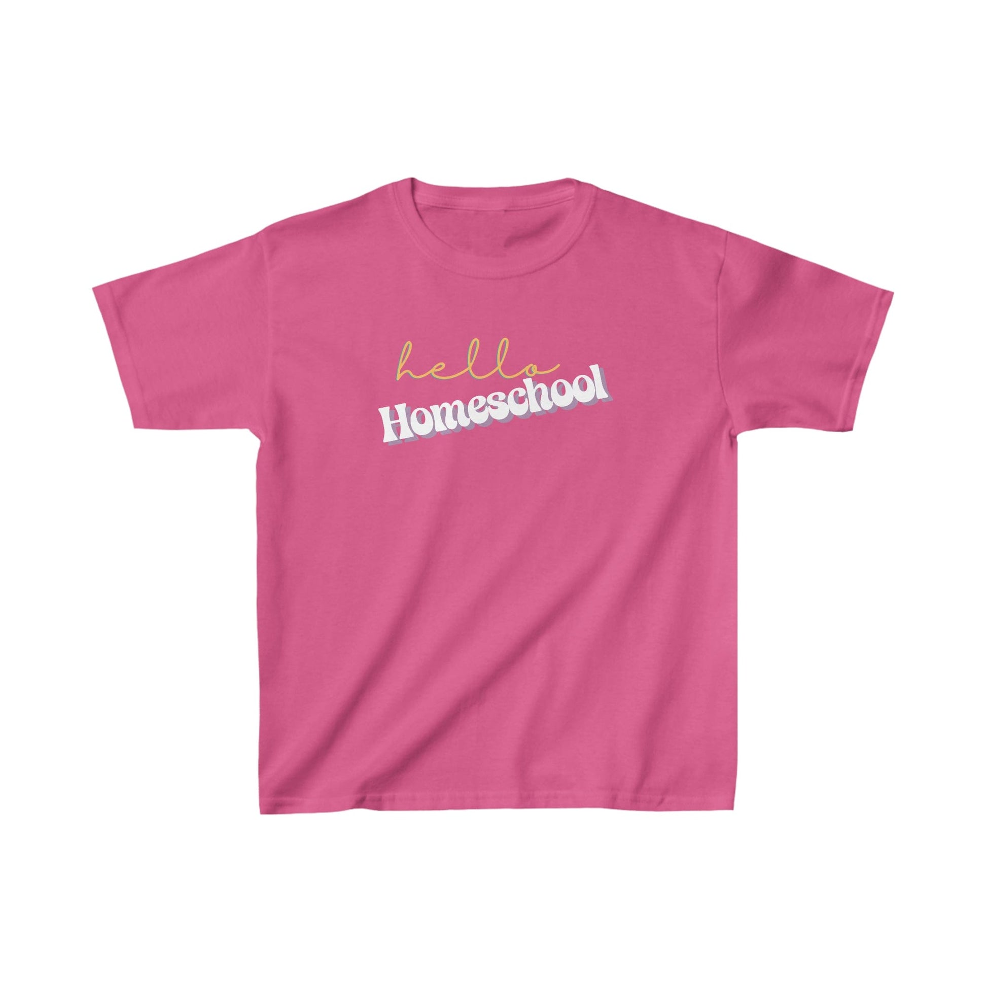 Kids clothes XS / Heliconia Hello Homeschool | Retro | YOUTH Sizes | Cotton Tee