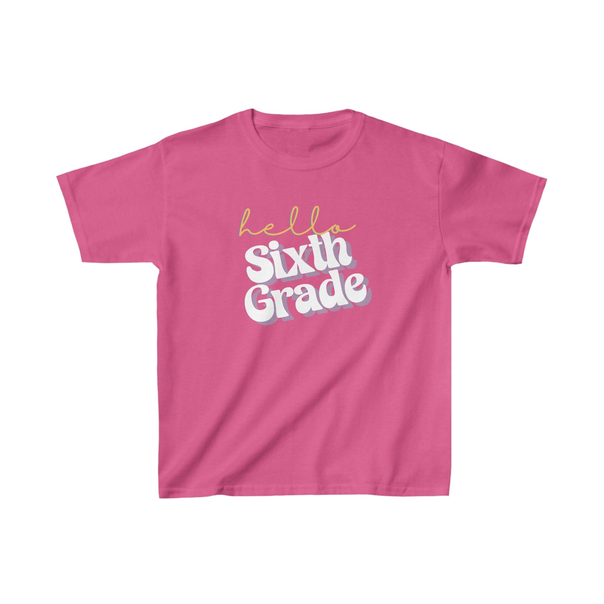 Kids clothes XS / Heliconia Hello Sixth Grade | Retro | YOUTH Sizes | Cotton Tee