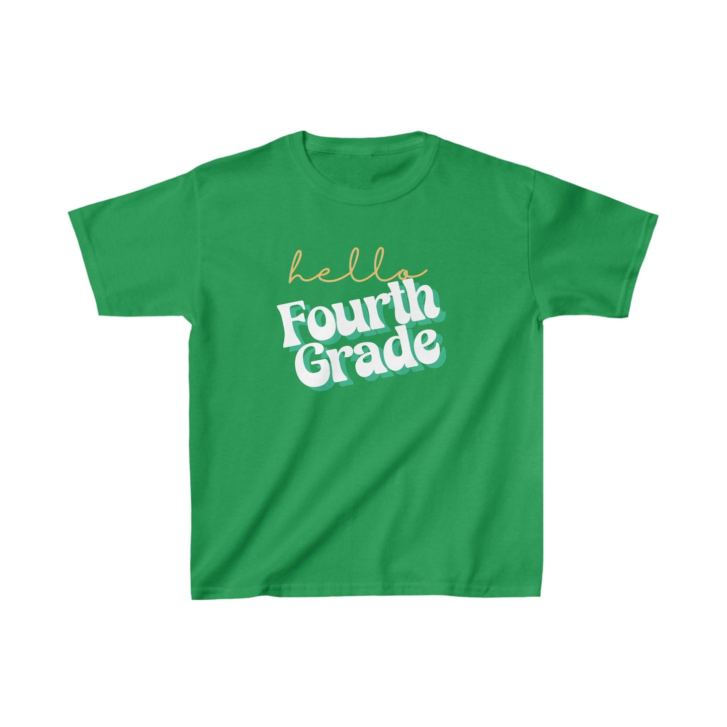 Kids clothes XS / Irish Green Hello Fourth Grade | Retro | YOUTH Sizes | Cotton Tee