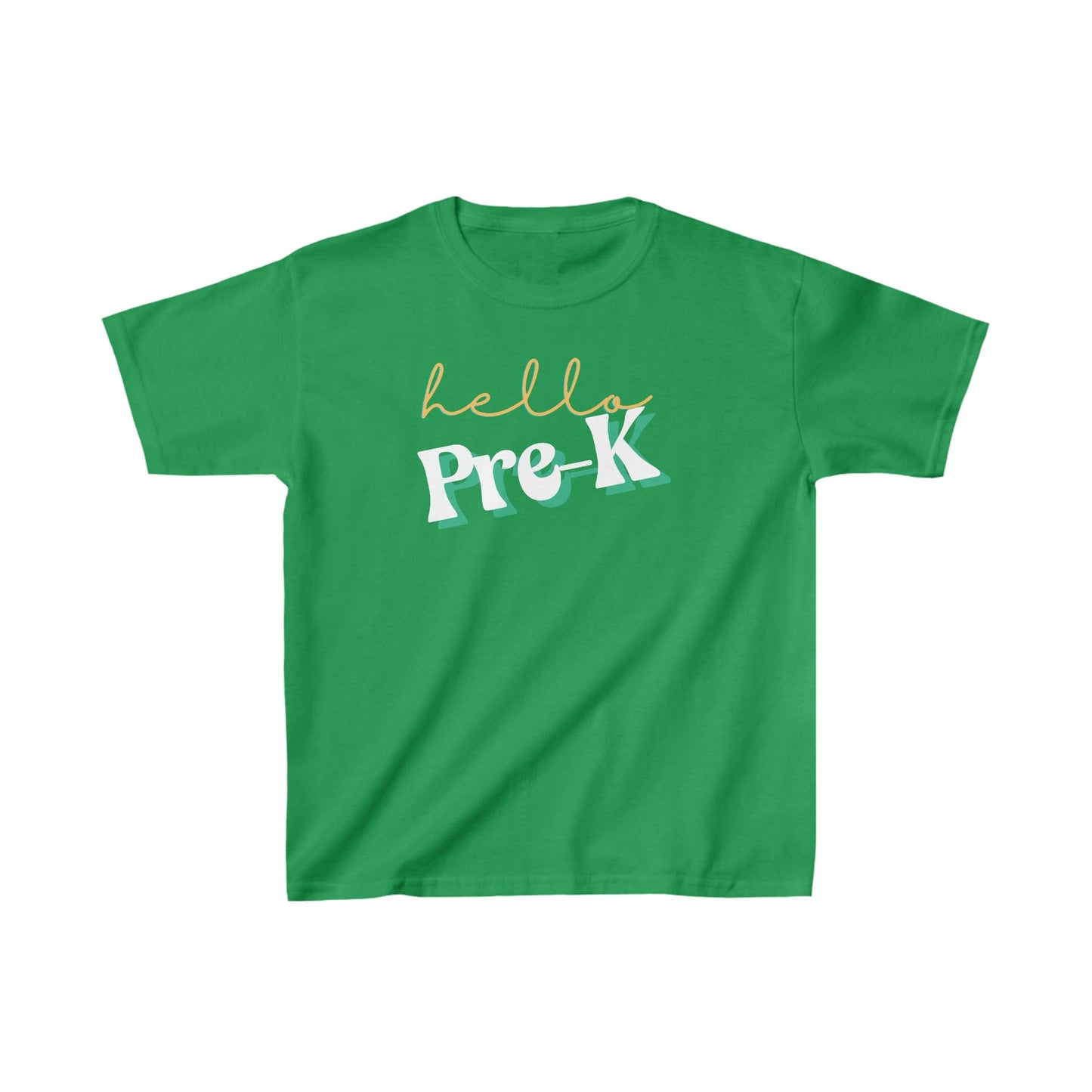 Kids clothes XS / Irish Green Hello Pre-K | Retro | YOUTH Sizes | Cotton Tee