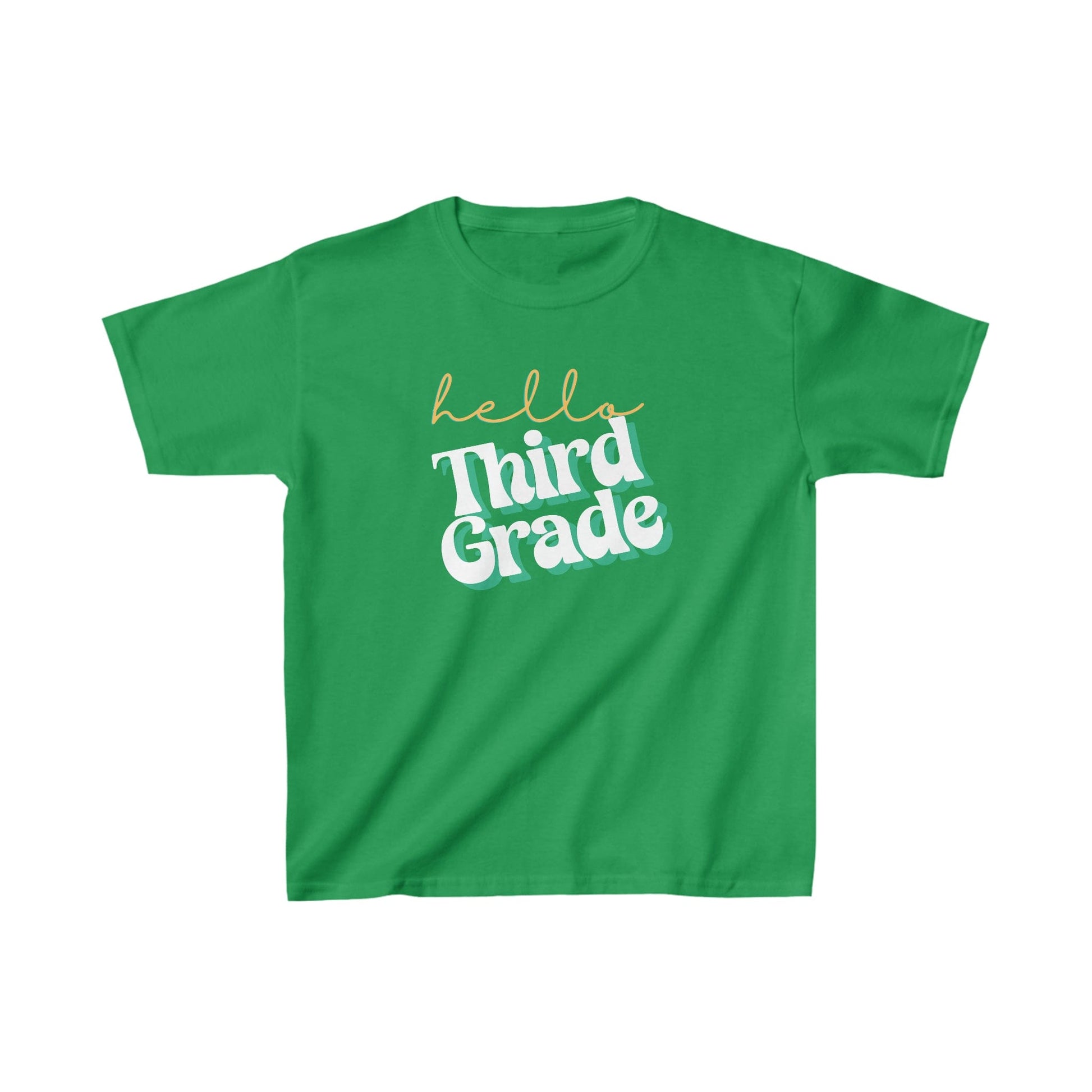 Kids clothes XS / Irish Green Hello Third Grade | Retro | YOUTH Sizes | Cotton Tee