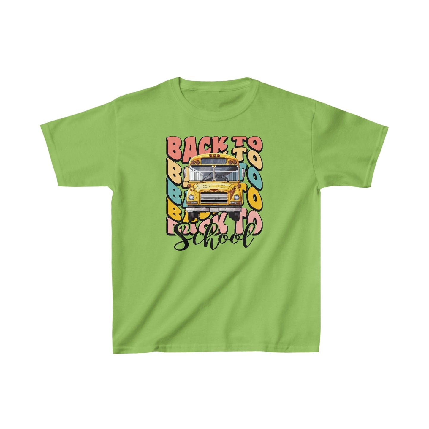 Kids clothes XS / Lime Back to School | School Bus | Retro | YOUTH Sizes | Cotton Tee