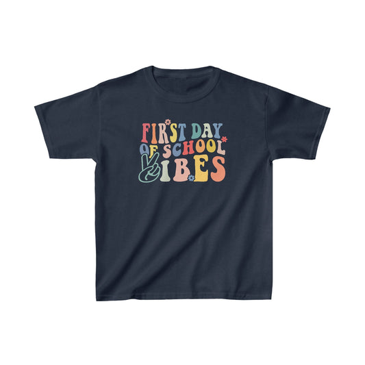 Kids clothes XS / Navy First Day of School Vibes | Retro | YOUTH Sizes | Cotton Tee