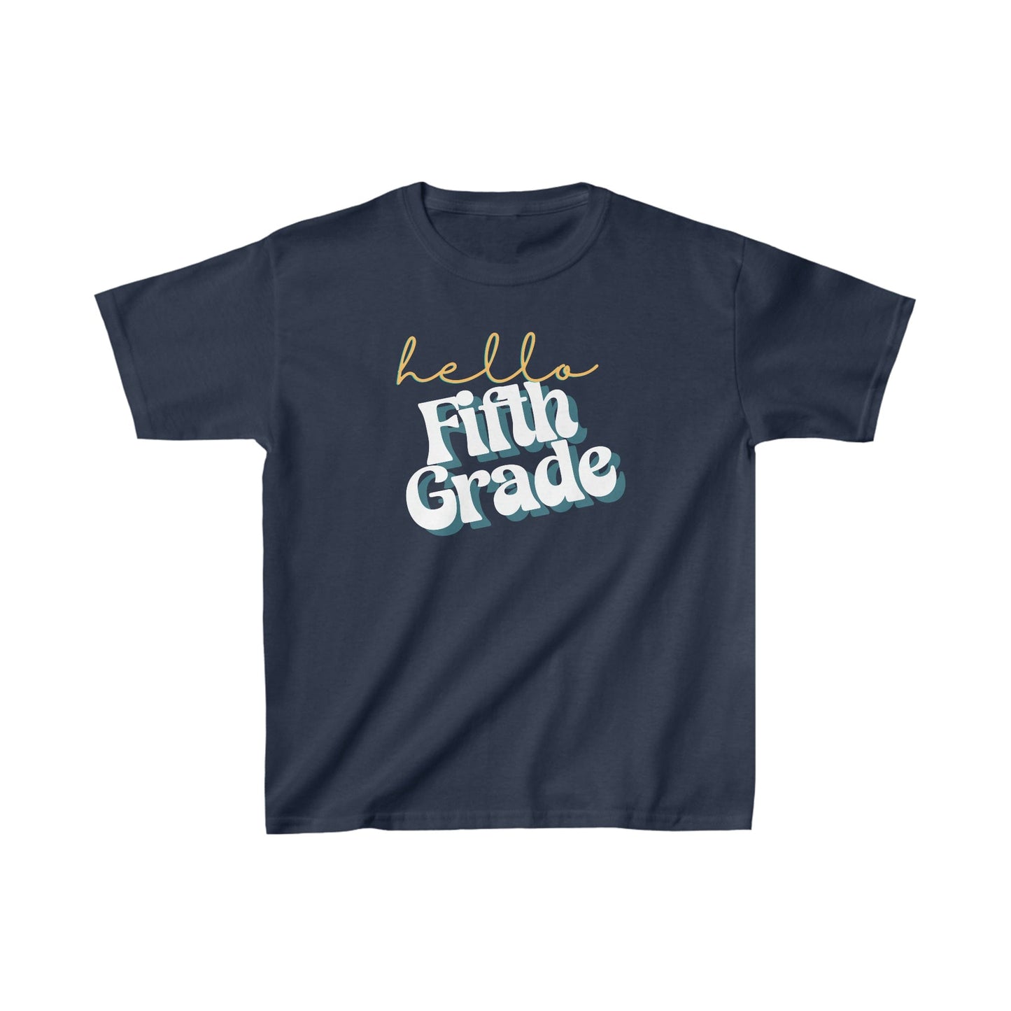 Kids clothes XS / Navy Hello Fifth Grade | Retro | YOUTH Sizes | Cotton Tee