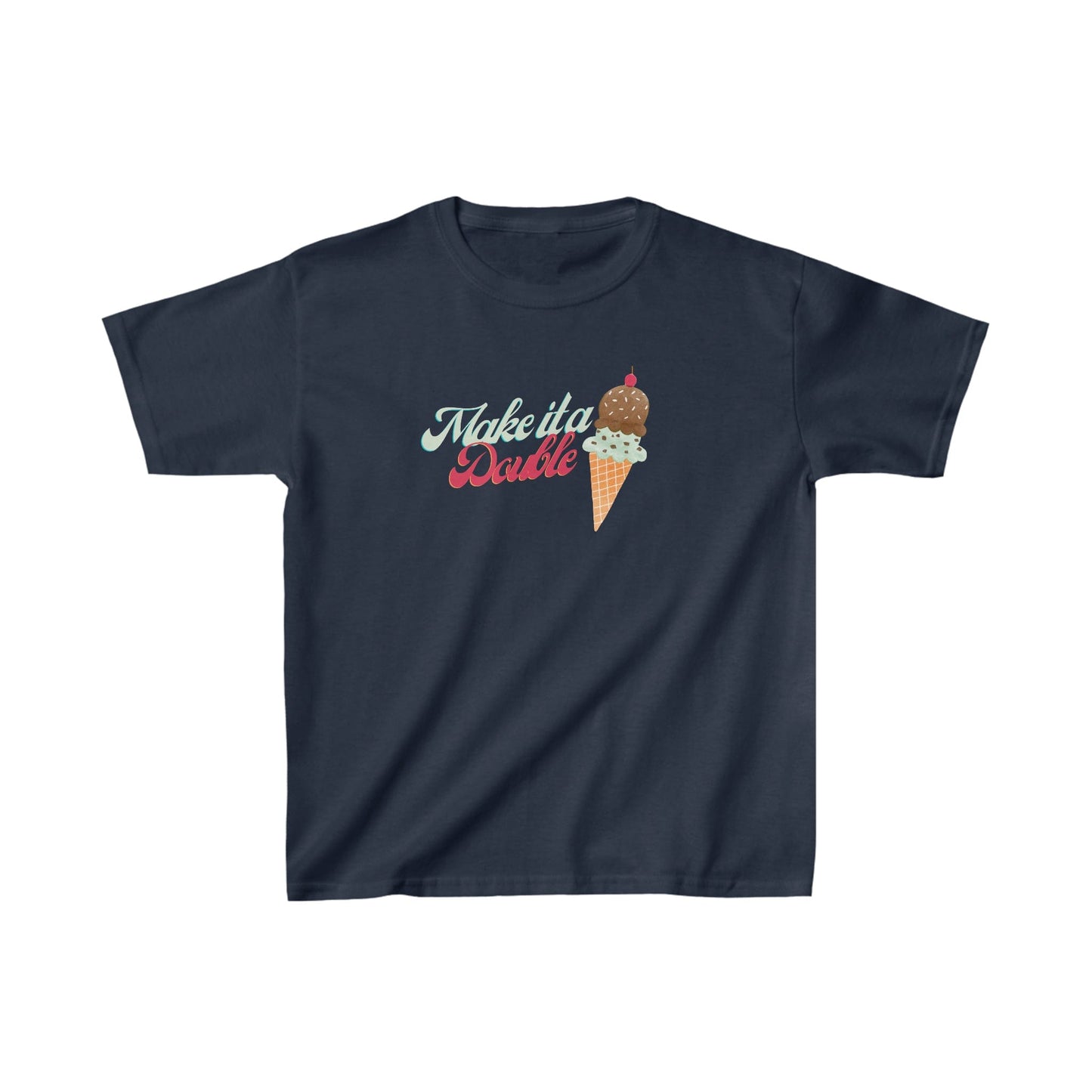 Kids clothes XS / Navy Make It A Double | Ice Cream | Kids Heavy Cotton™ Tee