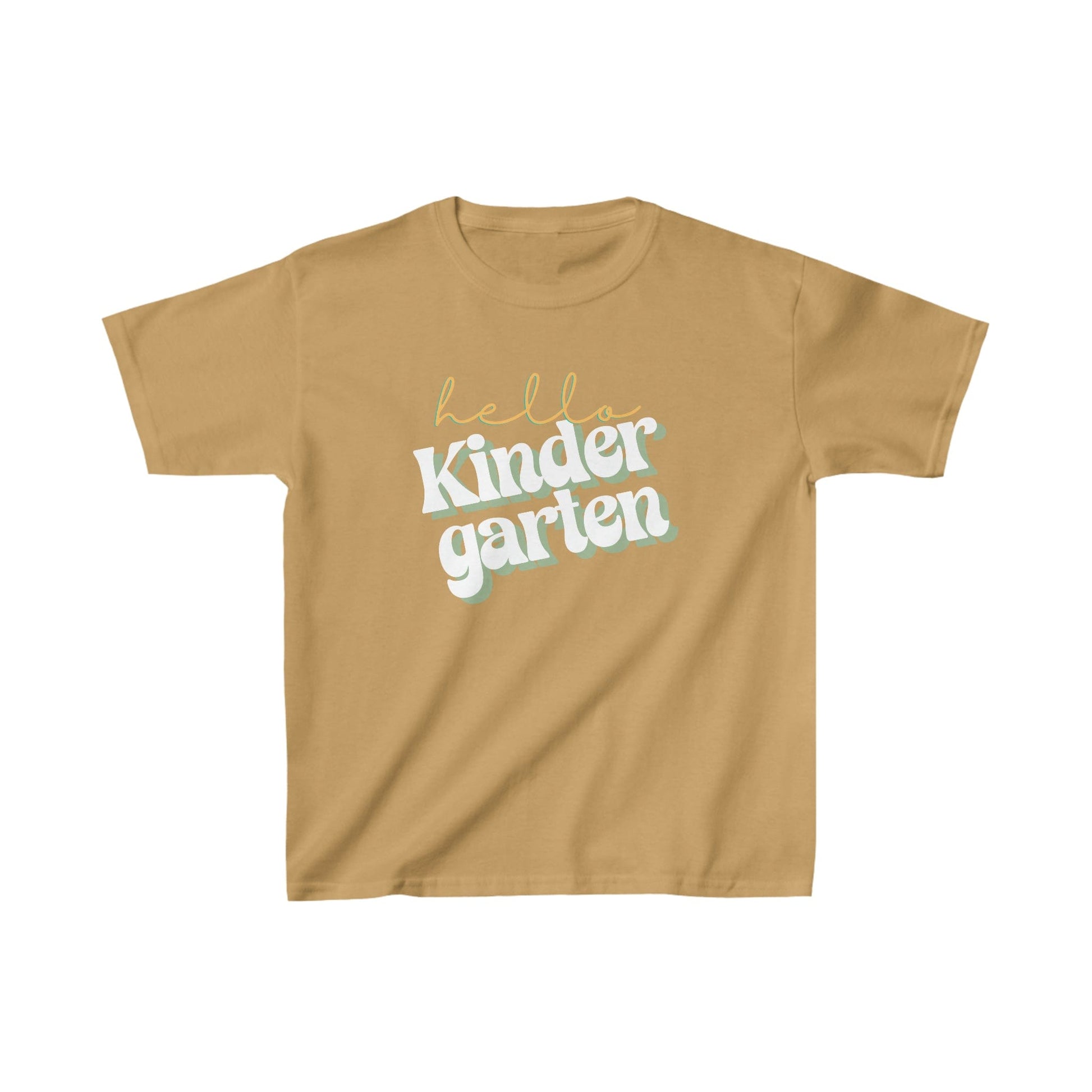 Kids clothes XS / Old Gold Hello Kindergarten | Retro | YOUTH Sizes | CottonTee