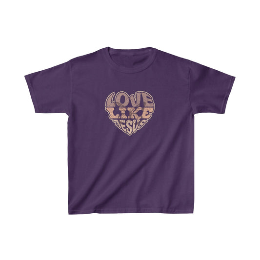 Kids clothes XS / Purple Love Like Jesus | Christian | Kids Heavy Cotton™ Tee