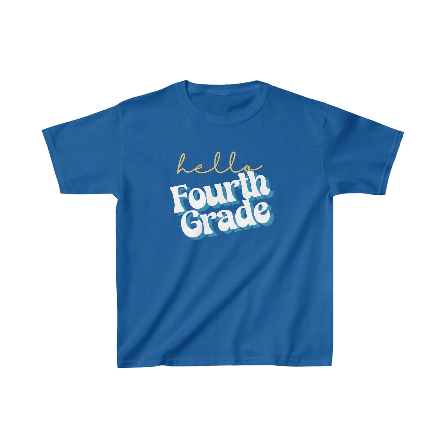 Kids clothes XS / Royal Hello Fourth Grade | Retro | YOUTH Sizes | Cotton Tee