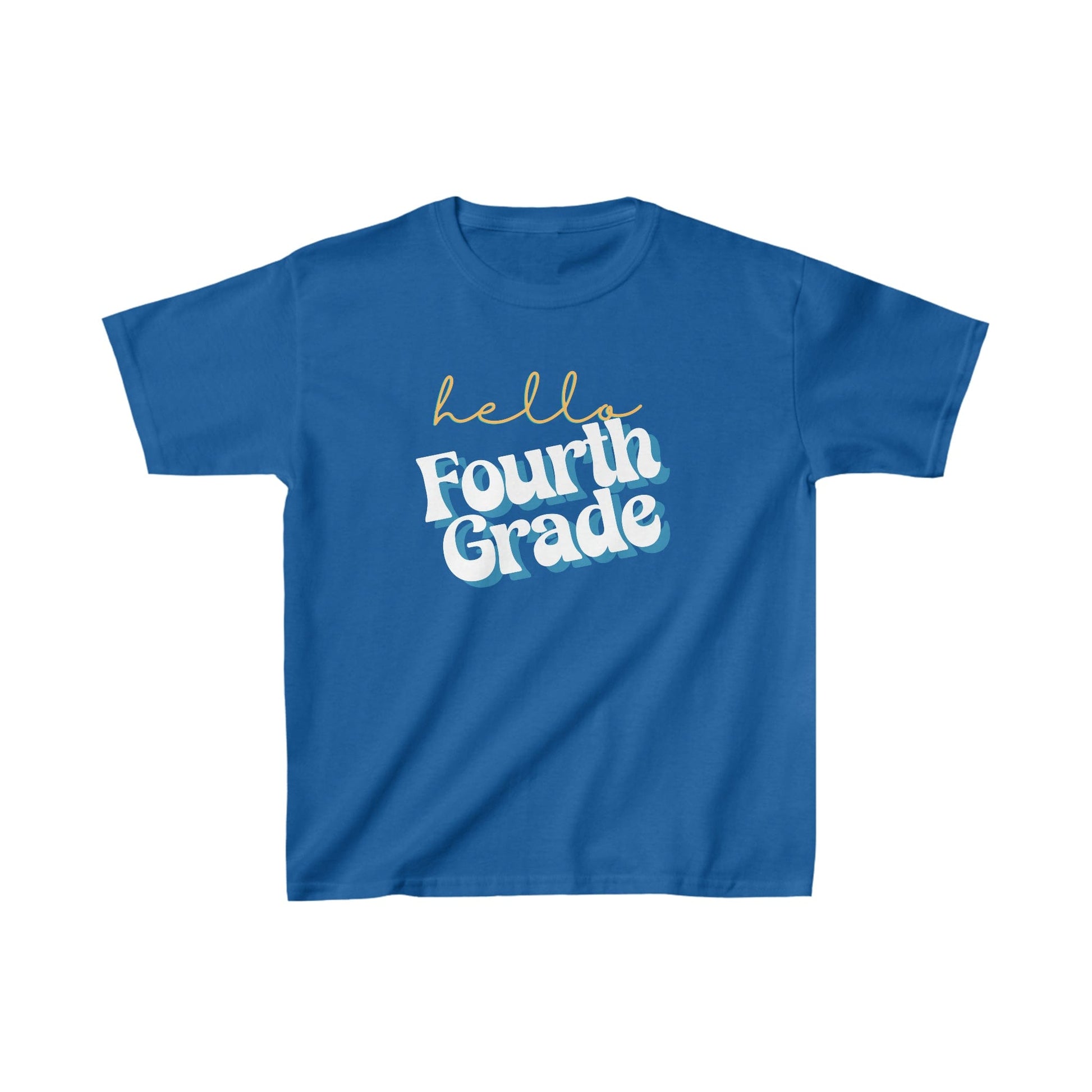 Kids clothes XS / Royal Hello Fourth Grade | Retro | YOUTH Sizes | Cotton Tee