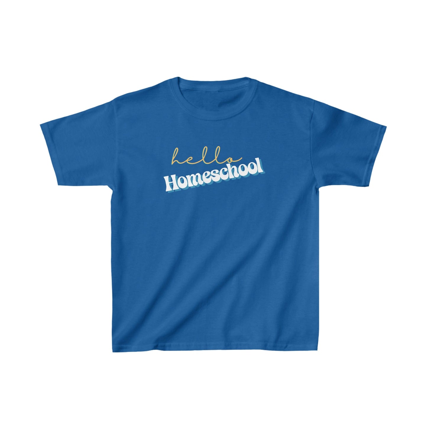 Kids clothes XS / Royal Hello Homeschool | Retro | YOUTH Sizes | Cotton Tee