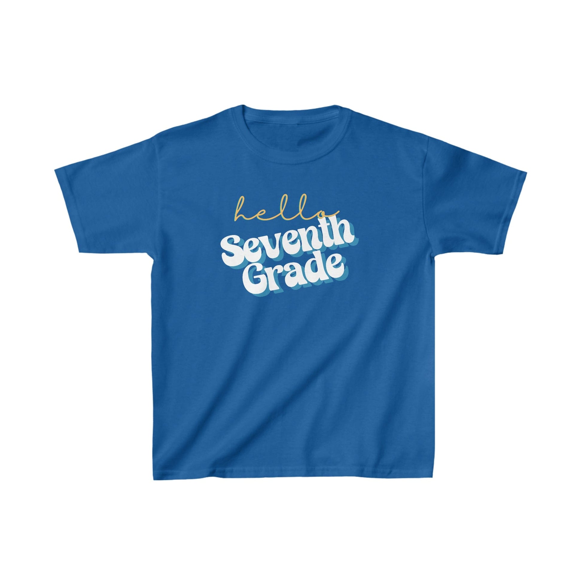 Kids clothes XS / Royal Hello Seventh Grade | Retro | YOUTH Sizes | Cotton Tee