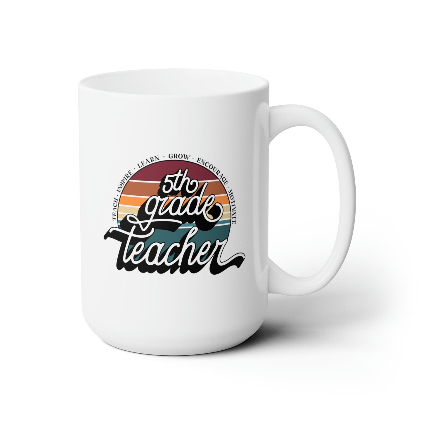 Mug 15oz Fifth Grade Teacher | Retro | 15 oz. White Mug