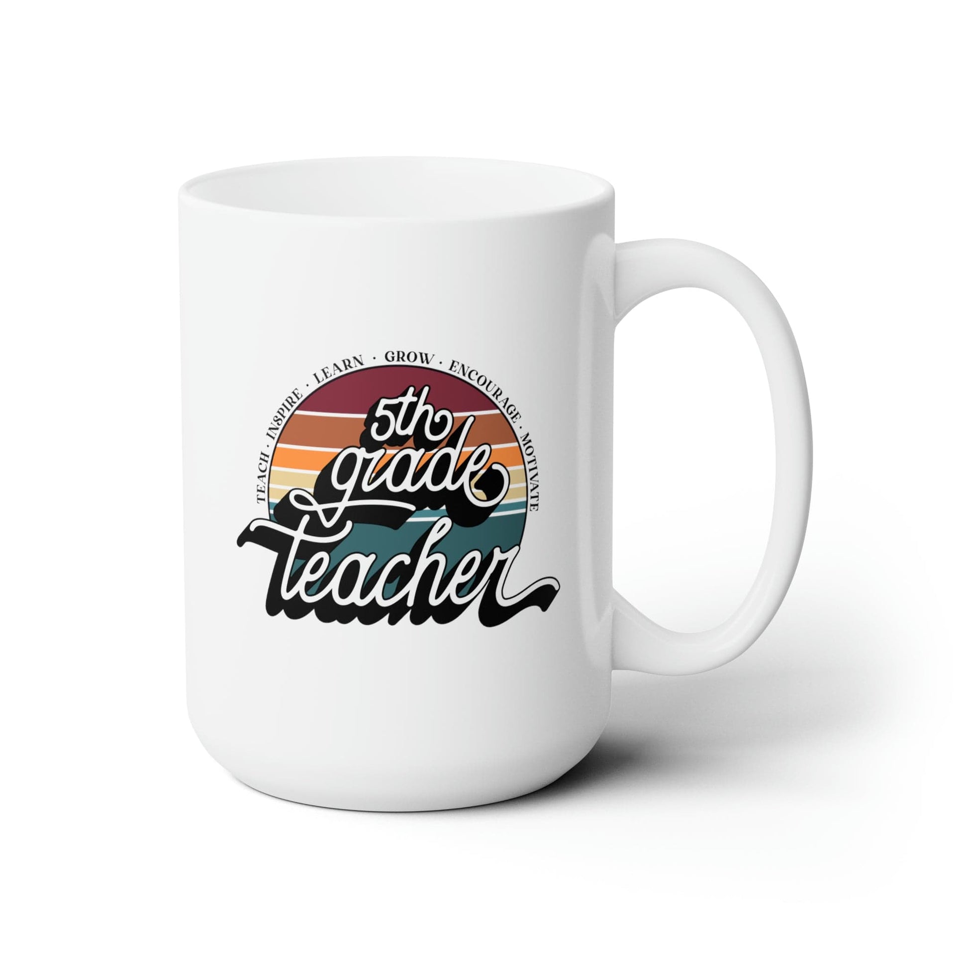 Mug 15oz Fifth Grade Teacher | Retro | 15 oz. White Mug