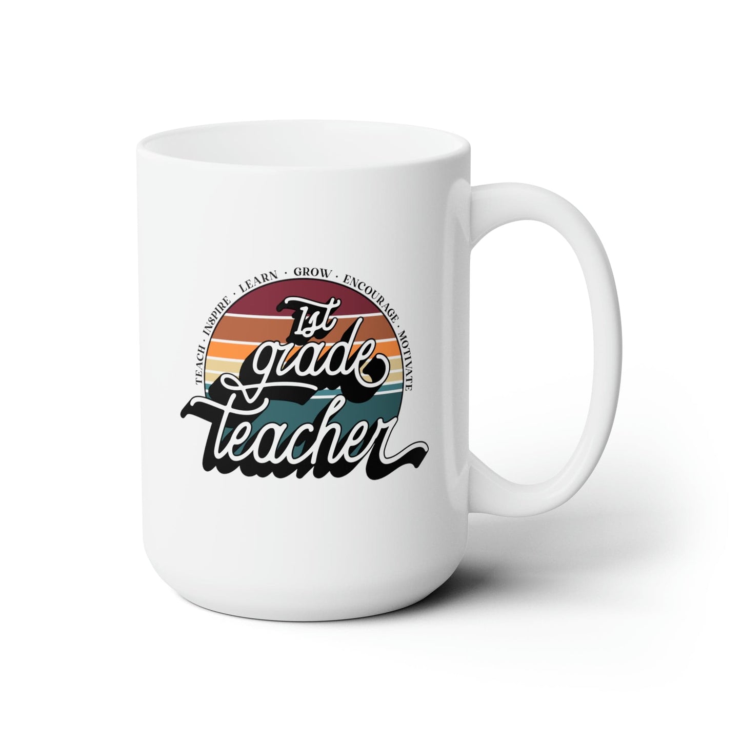 Mug 15oz First Grade Teacher | Retro | 15 oz. White Mug