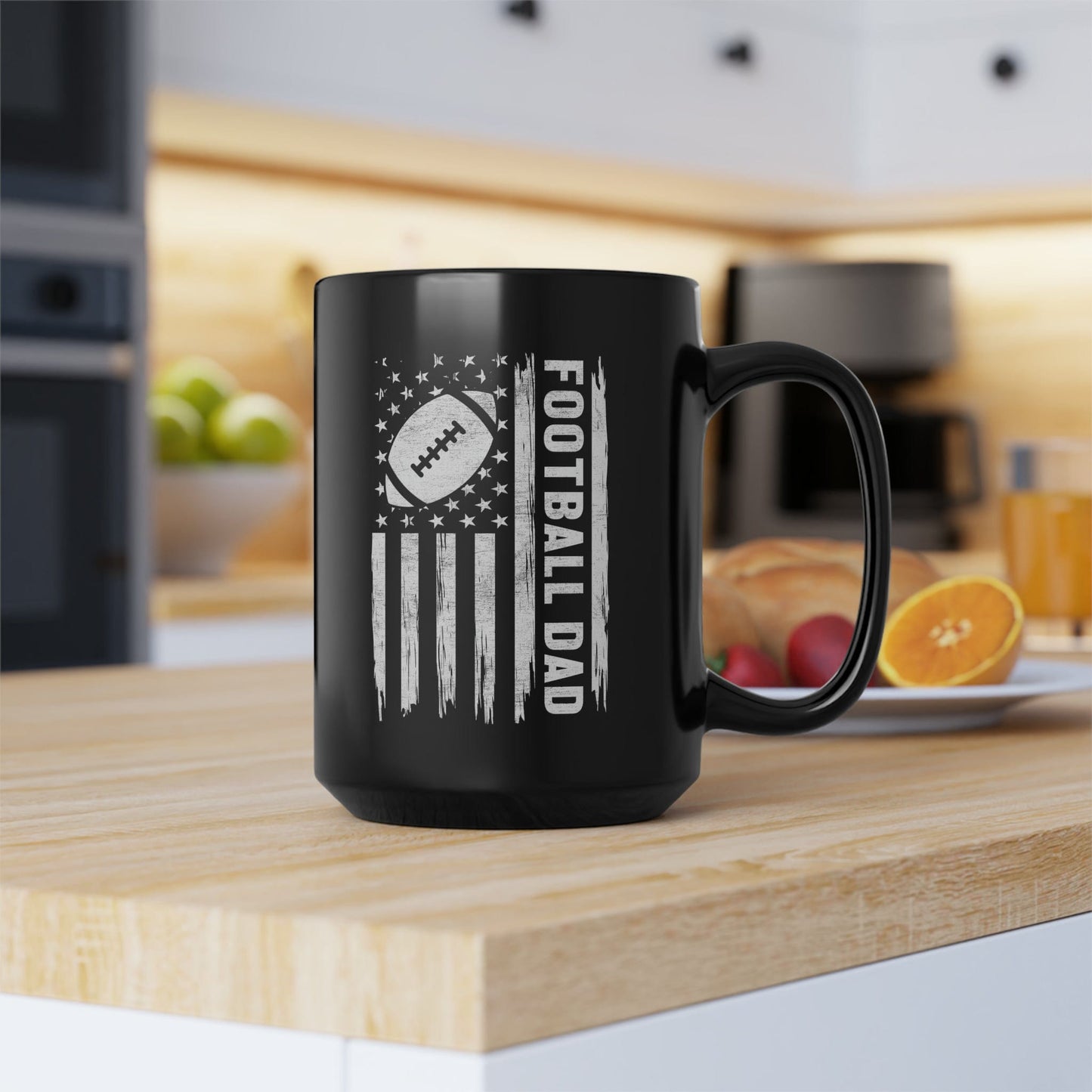 Mug 15oz Football Dad | 15 oz. Black Mug