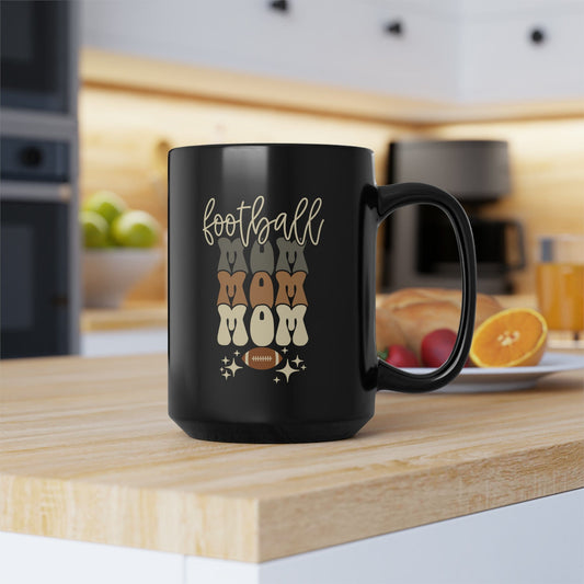 Mug 15oz Football Mom | 15 oz. Black Mug