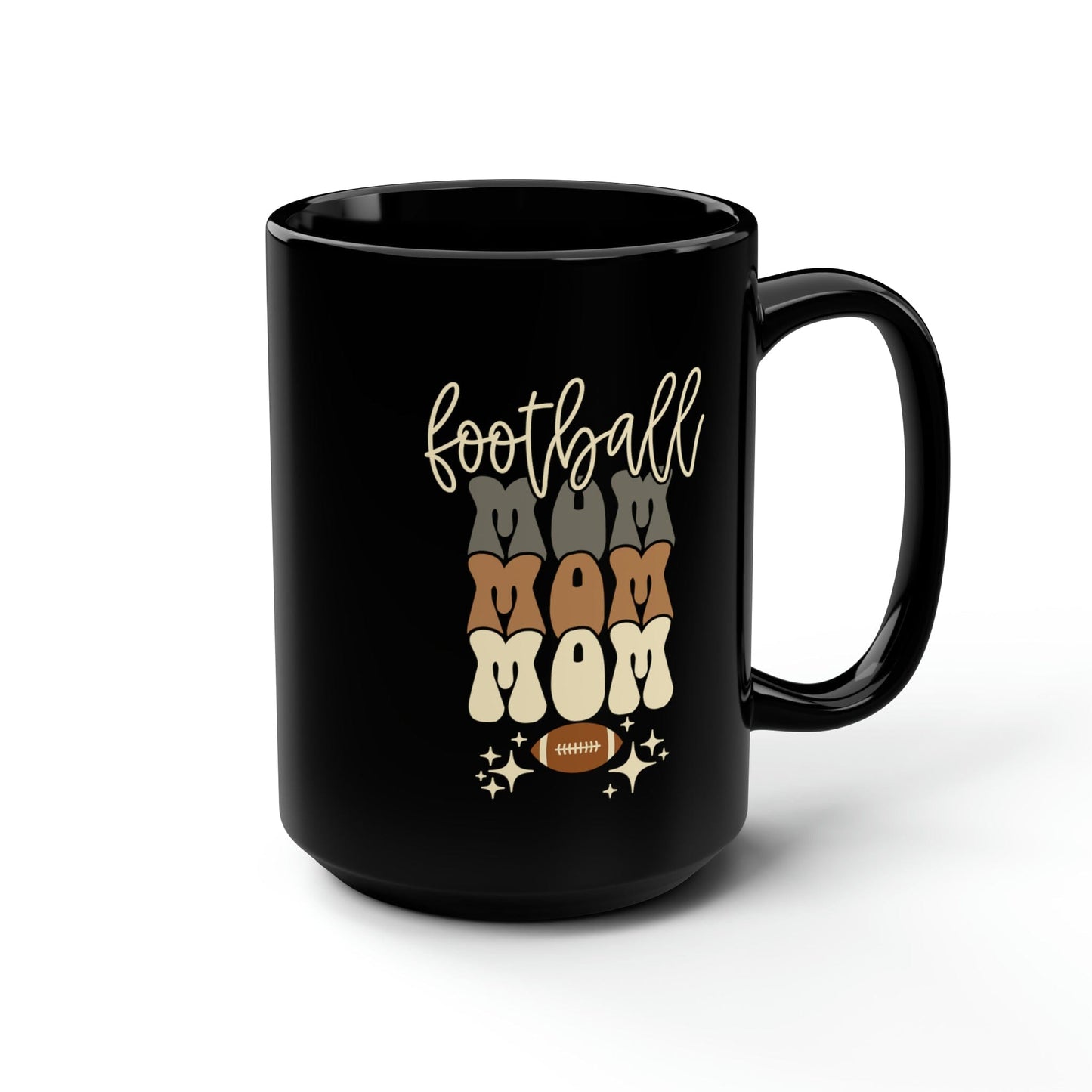 Mug 15oz Football Mom | 15 oz. Black Mug