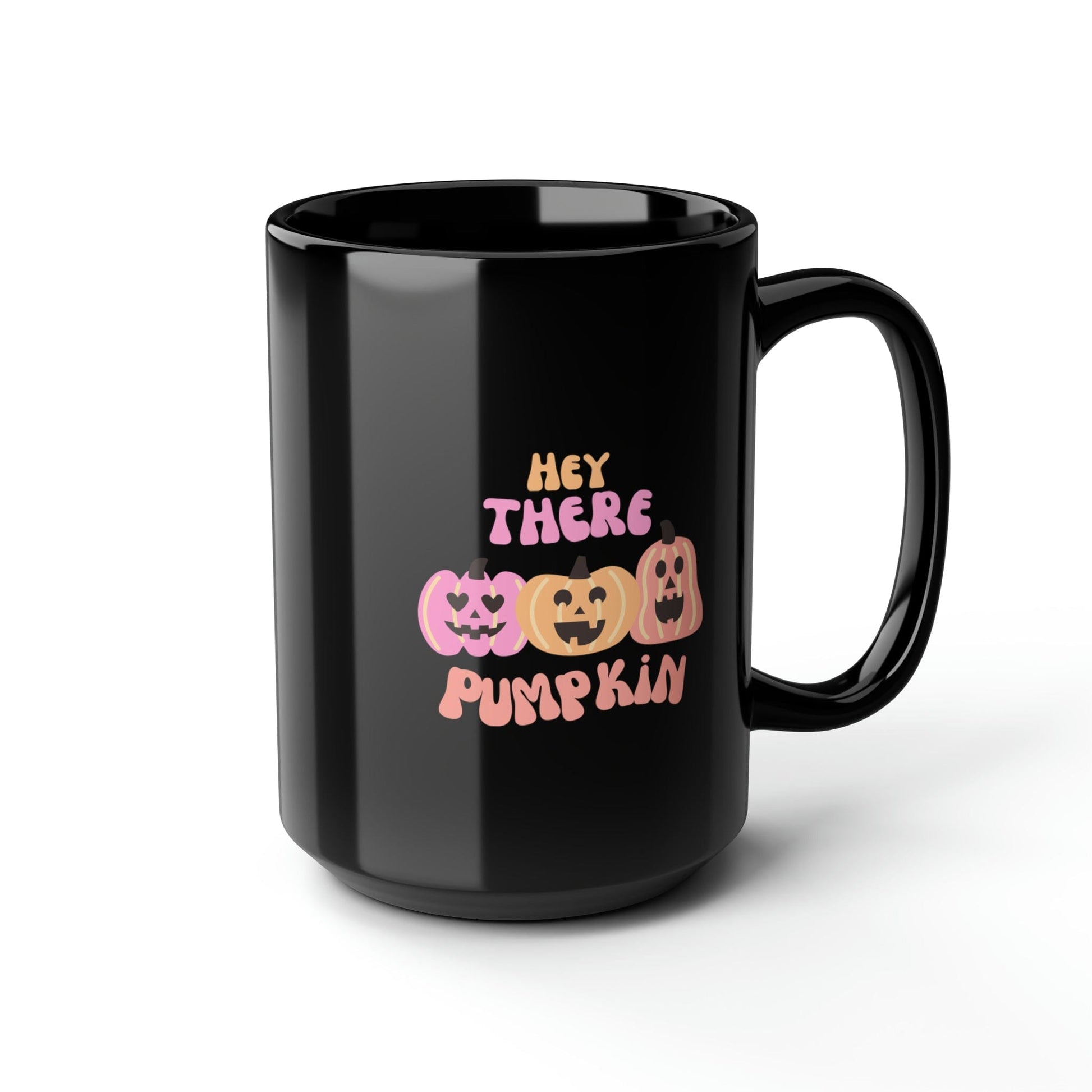 Mug 15oz Hey There Pumpkin | Retro | 15 oz. Black Mug