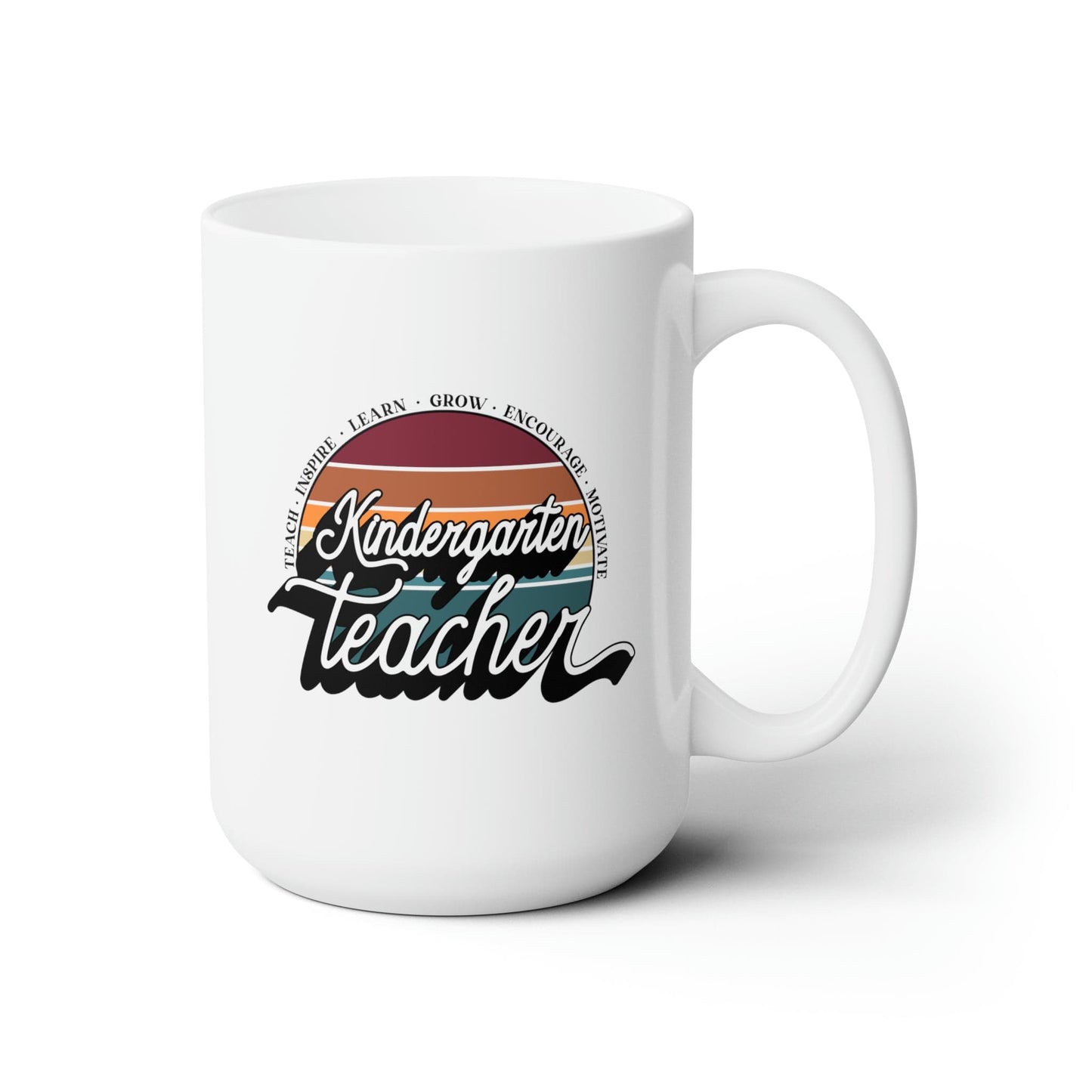 Mug 15oz Kindergarten Teacher | Retro | 15 oz. White Mug